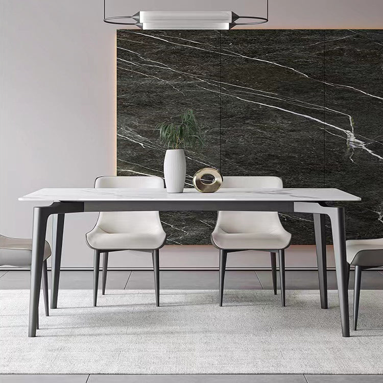 Simplicity Dinette Table Rectangle Stone Dinner Table for Dining Room