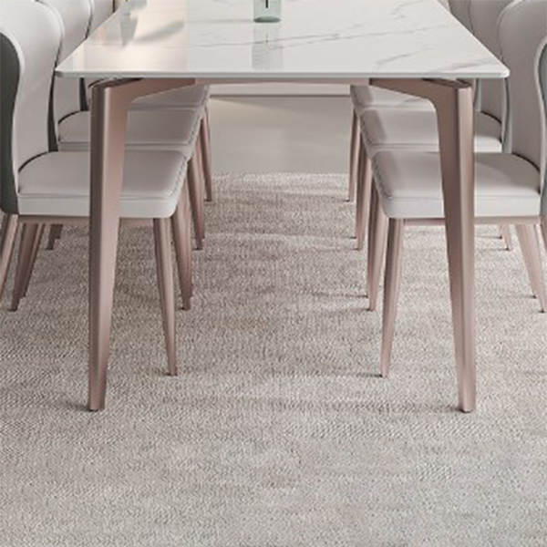 Simplicity Dinette Table Rectangle Stone Dinner Table for Dining Room