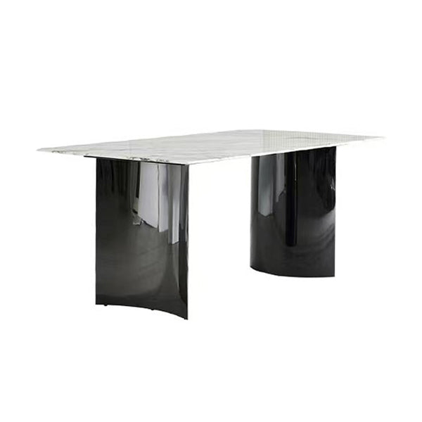Industrial Dinner Table Stone Rectangle Dining Site Table for Home