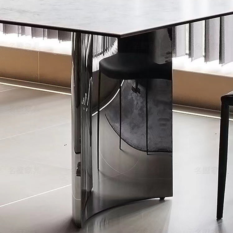 Industrial Dinner Table Stone Rectangle Dining Site Table for Home
