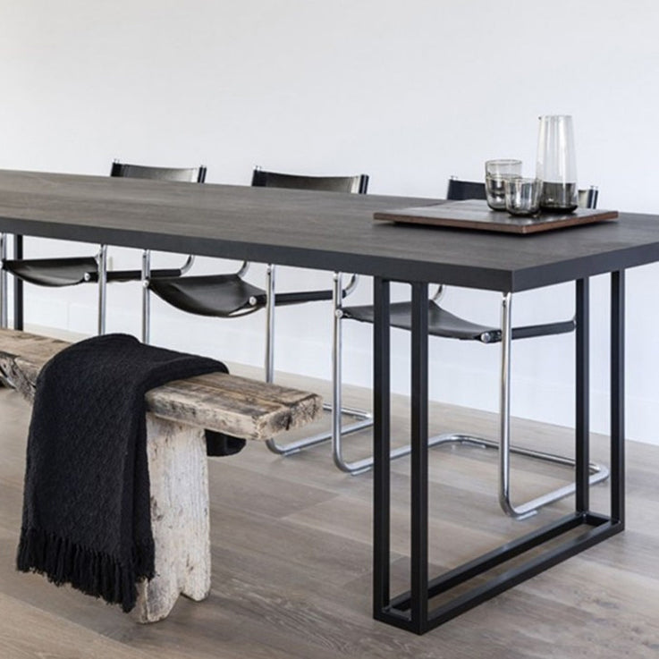 Rectangle Industrial Dinner Table Dining Room Solid Wood Dining Table