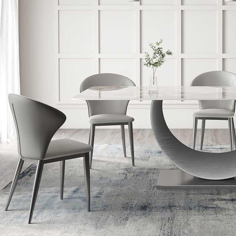 Industrial Dinner Table Stone Rectangle Dining Site Table for Dining Room