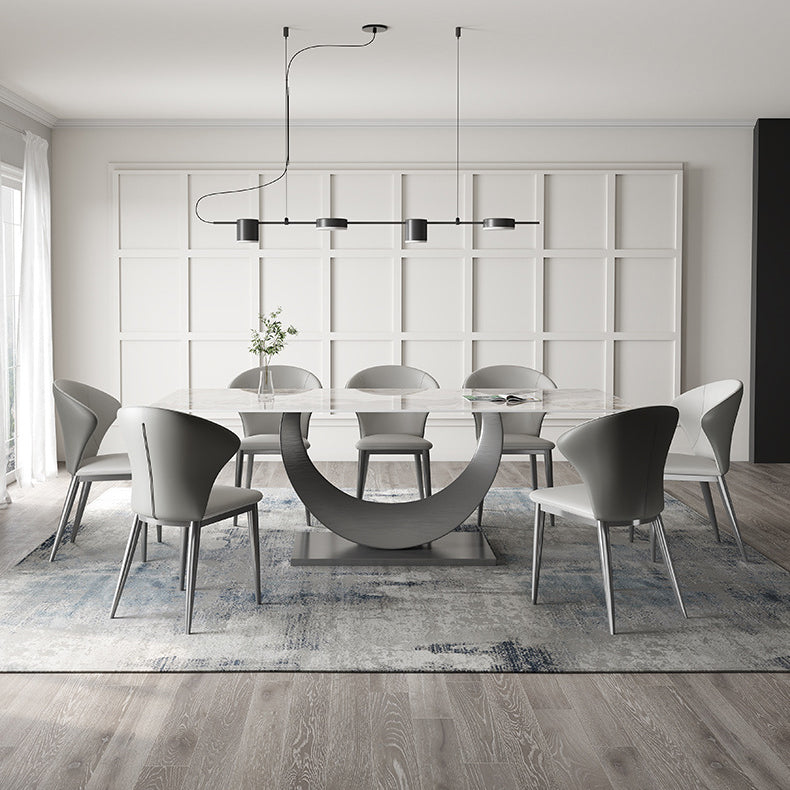 Industrial Dinner Table Stone Rectangle Dining Site Table for Dining Room