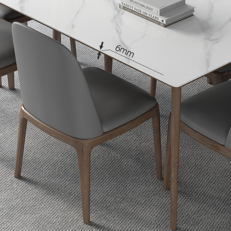 Industrial Style Dinner Table Stone Rectangle Dining Site Table in White