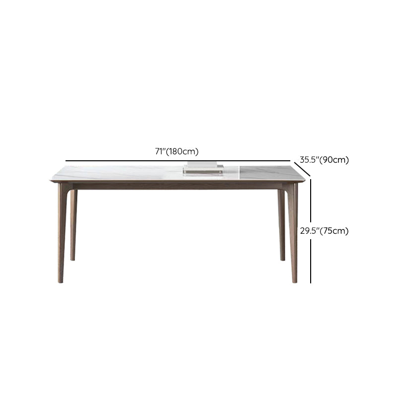 Industrial Style Dinner Table Stone Rectangle Dining Site Table in White