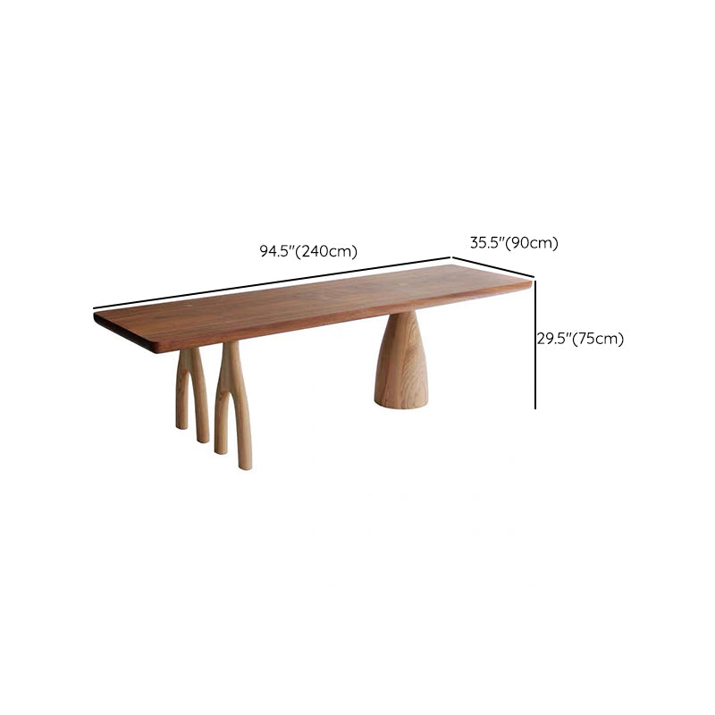 Dining Room Rectangle Dinner Table Pine Solid Wood Dining Table