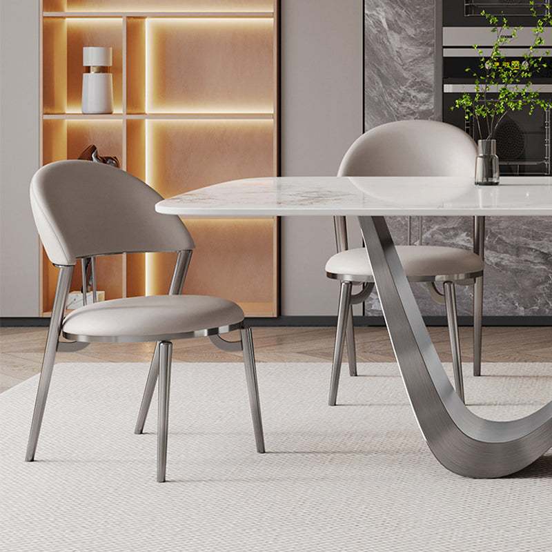 Kitchen Dinner Table Dining Room Stone Rectangle Dining Table