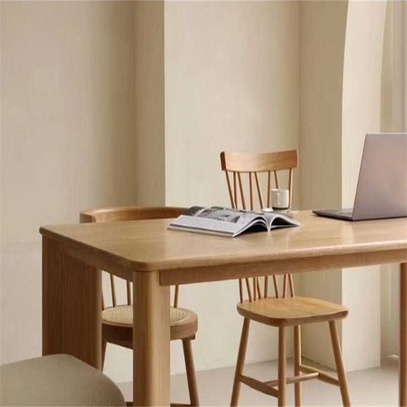 Solid Wood Dining Table Rectangle Modern Dinner Table for Dining Room