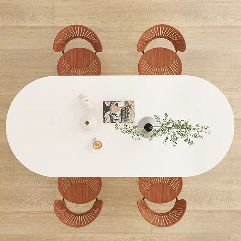 Solid Wood Dining Table White Modern Dinner Table for Dining Room