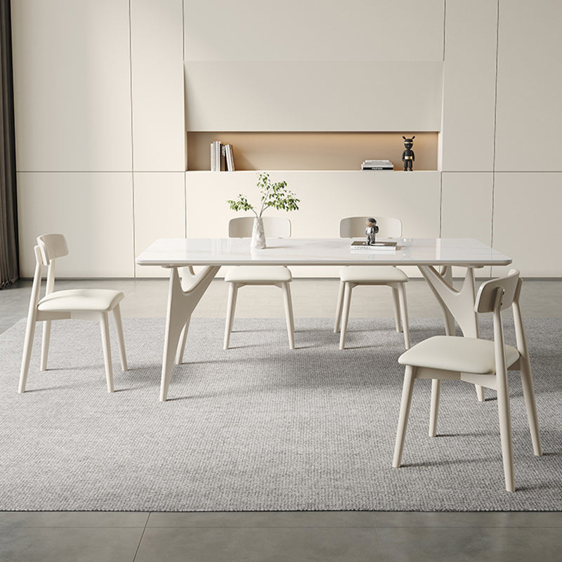 Contemporary Kitchen Dinner Table 4 Legs Rectangle Dining Table