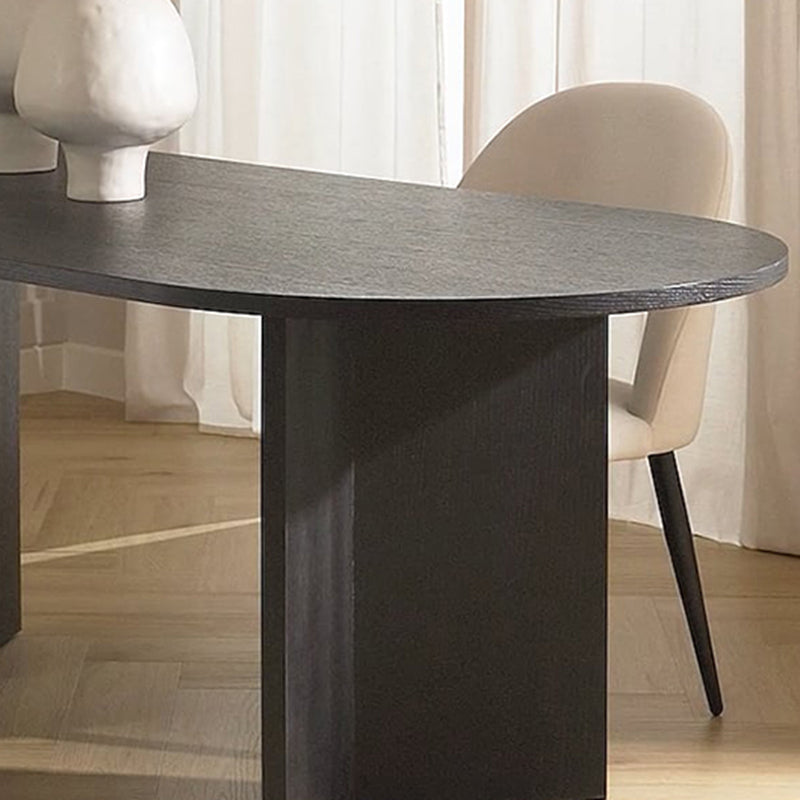 Modern Wood Dining Table Oval Black Dinner Table for Dining Room