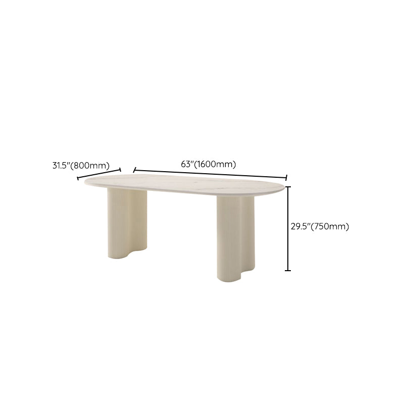 Oval Double Pedestal Dining Table Contemporary Kitchen Dinner Table
