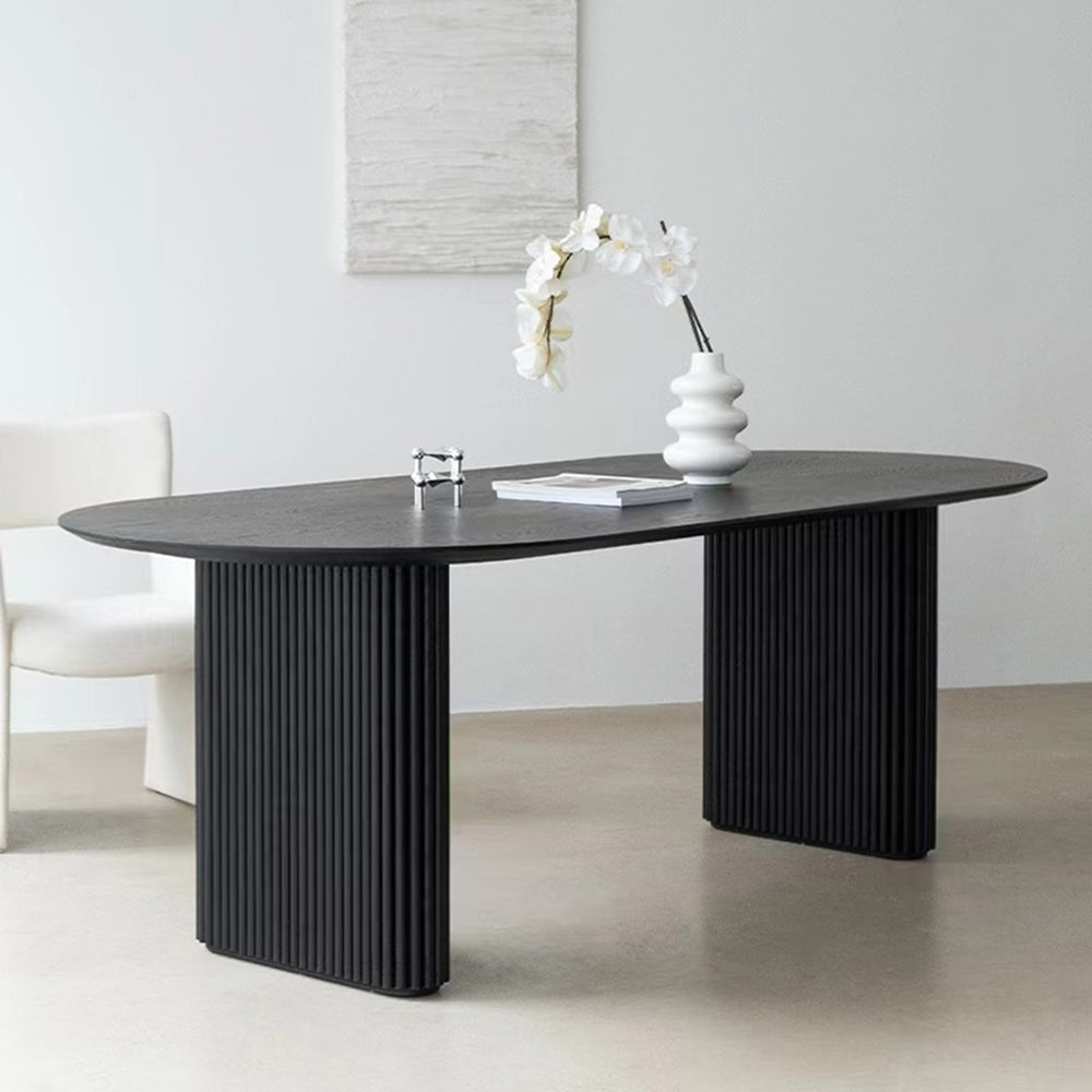 Modern Oval Dining Table Solid Wood Dinner Table for Dining Room