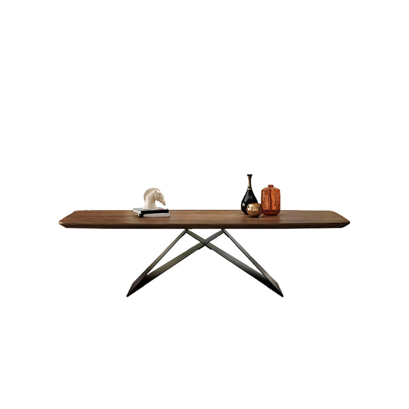 Industrial Dining Table Rectangle Wooden Top Dinner Table for Dining Room