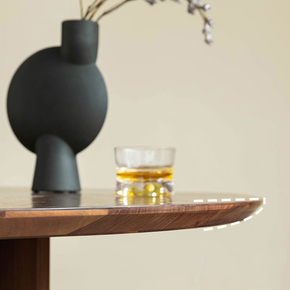 Solid Wood Dining Table Round Modern Dinner Table for Dining Room