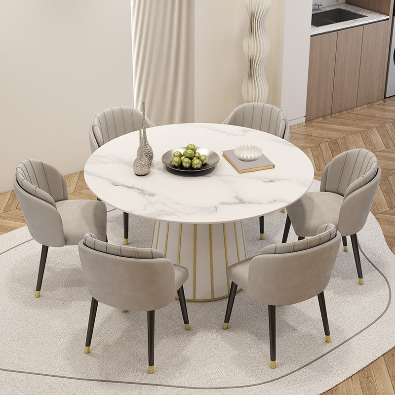 Nordic Round Stone Dining Table 1/7 Pieces Dining Set for Dining Room