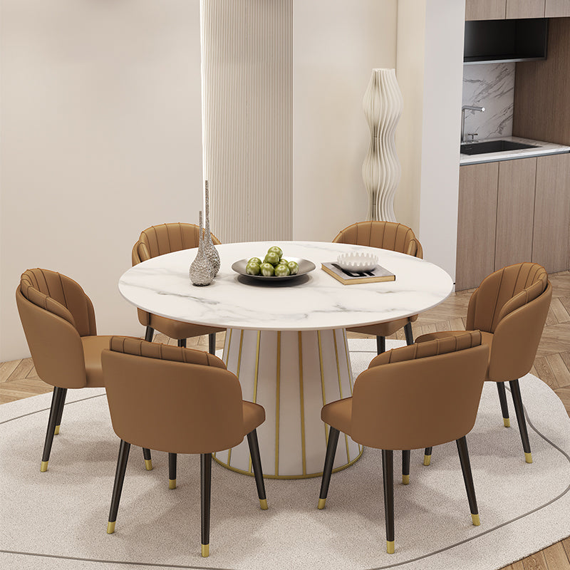 Nordic Round Stone Dining Table 1/7 Pieces Dining Set for Dining Room