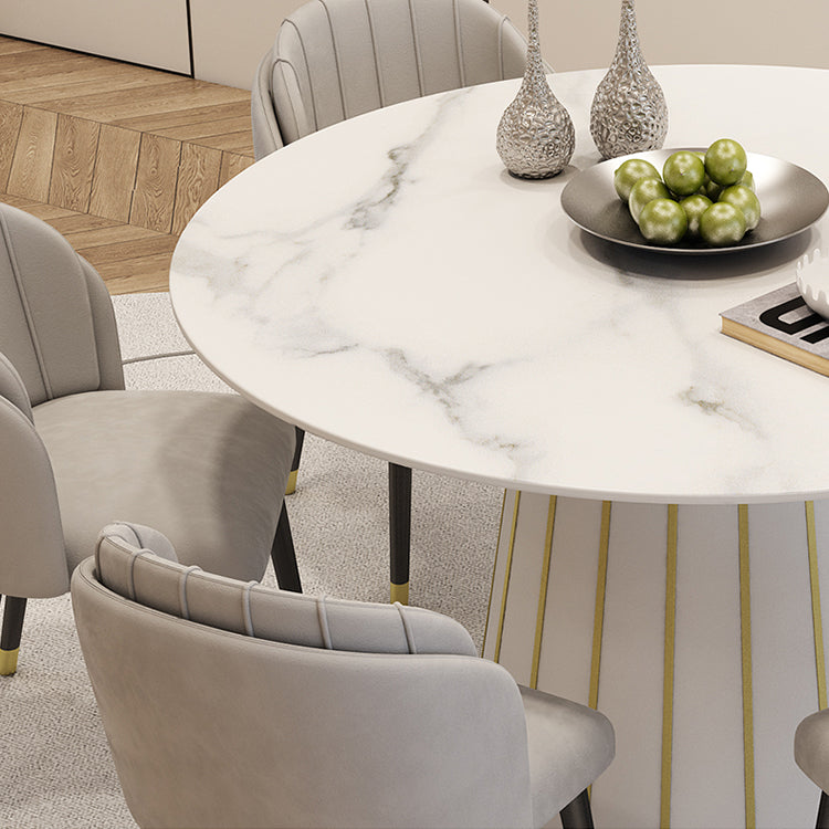 Nordic Round Stone Dining Table 1/7 Pieces Dining Set for Dining Room