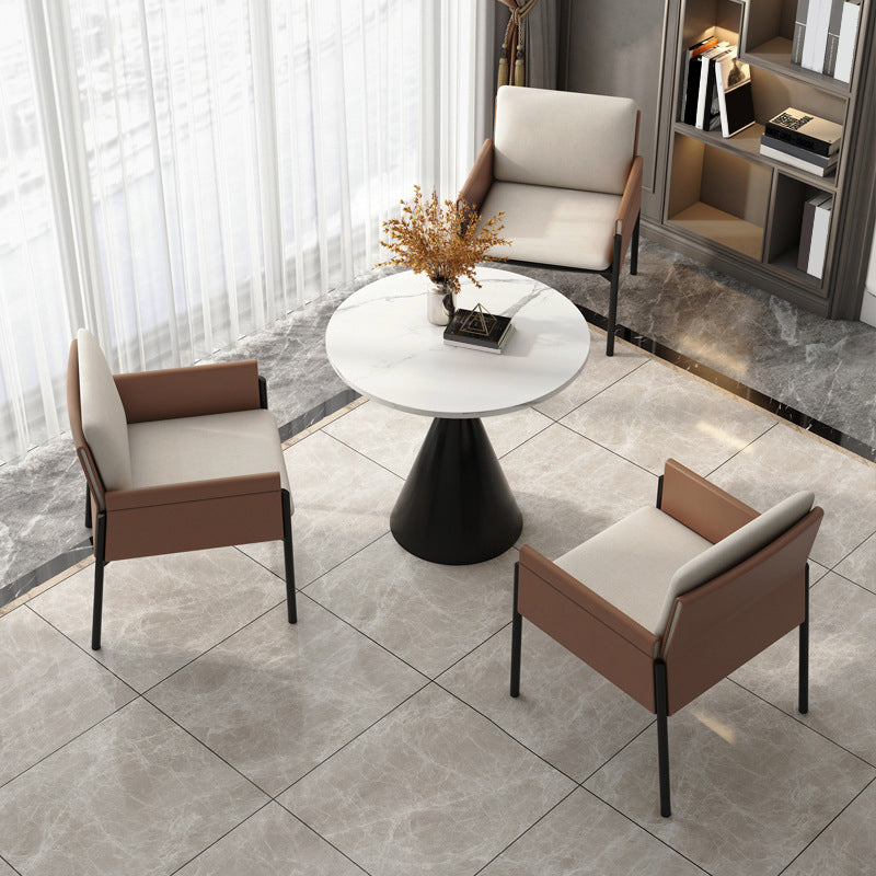 Glam Dining Table Set with Arm Chairs 1/2/3/4/5 Pcs Round Dining Set for Home