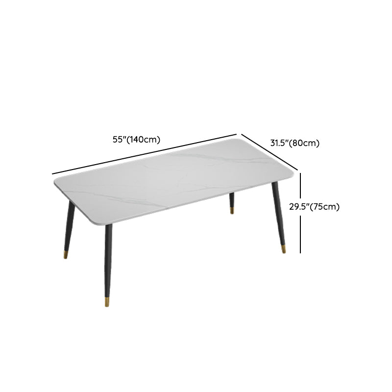Modern Stone Rectangle Dining Table 1/2/5/7 Pieces Dining Set for Living Room