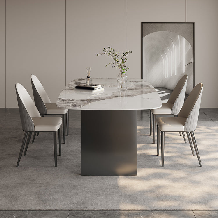 Stone Top Modern Dining Table Set 1/4/5/6 Pcs Dining Set with Padded Chairs
