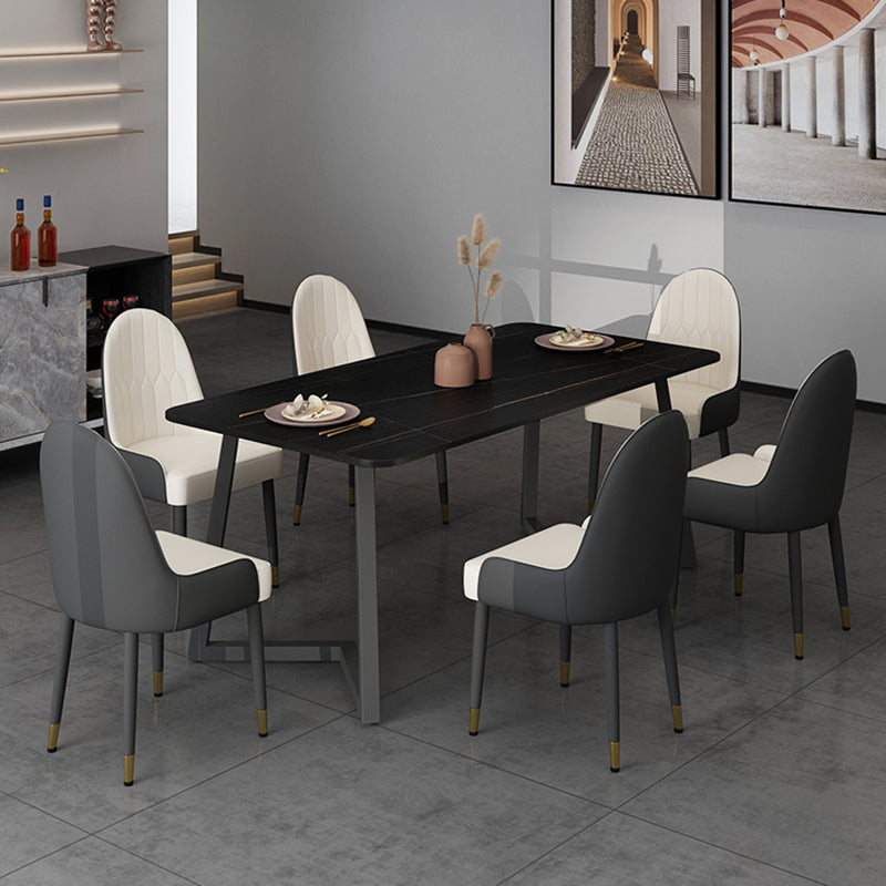 Modern Stone Rectangle Dining Table 1/2/5/7 Pieces Dining Set for Dining Room