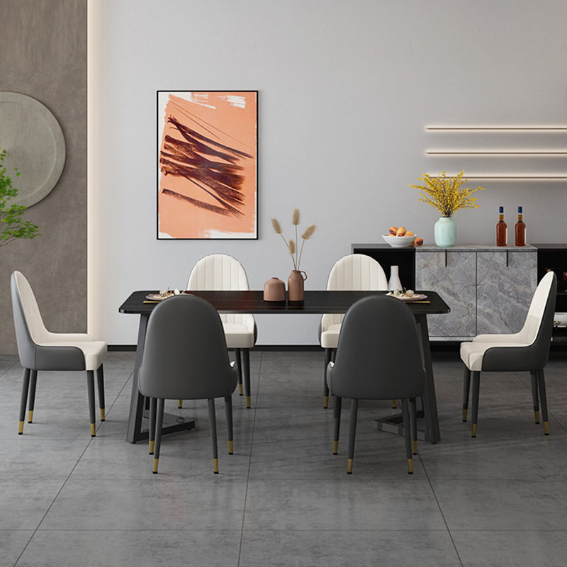 Modern Stone Rectangle Dining Table 1/2/5/7 Pieces Dining Set for Dining Room