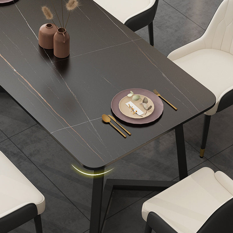 Modern Stone Rectangle Dining Table 1/2/5/7 Pieces Dining Set for Dining Room