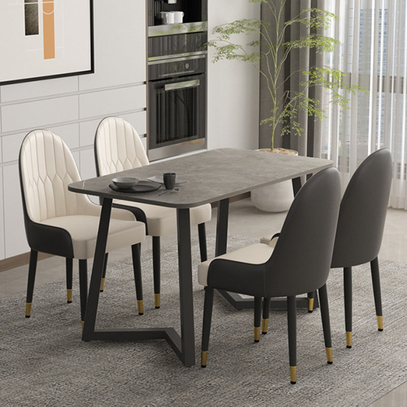 Modern Stone Rectangle Dining Table 1/2/5/7 Pieces Dining Set for Dining Room