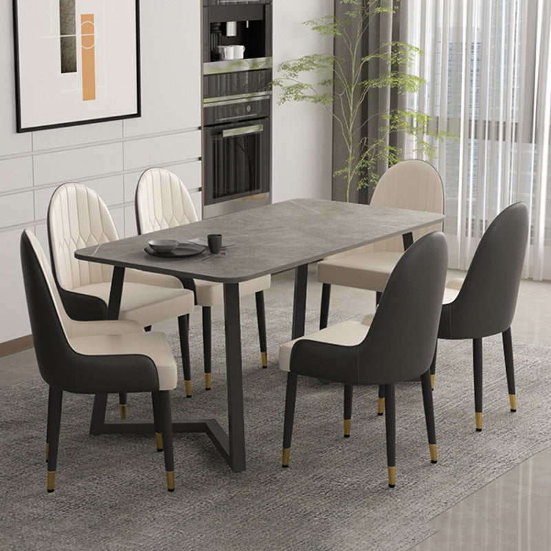 Modern Stone Rectangle Dining Table 1/2/5/7 Pieces Dining Set for Dining Room