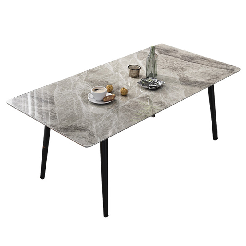 Modern Dinette Set with Solid Back Chairs 1/4/5/6/7 Pcs Stone Top Dining Table Set