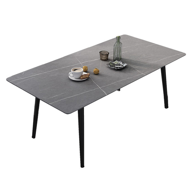 Modern Dinette Set with Solid Back Chairs 1/4/5/6/7 Pcs Stone Top Dining Table Set