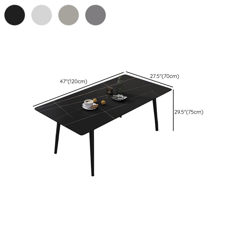 Modern Dinette Set with Solid Back Chairs 1/4/5/6/7 Pcs Stone Top Dining Table Set