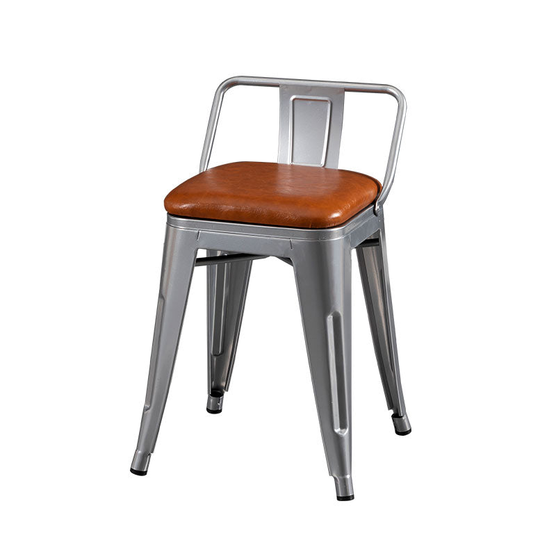 Slat Back Kitchen Dining Chairs Silver Arm Chairs with Metal Base