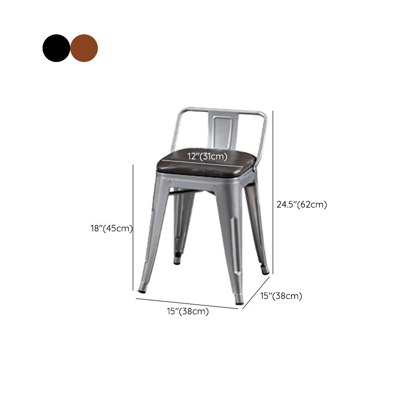 Slat Back Kitchen Dining Chairs Silver Arm Chairs with Metal Base