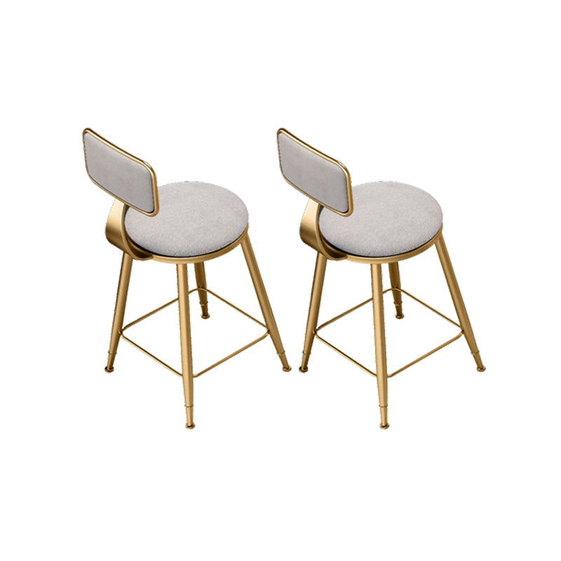 Upholstered Dining Chairs Round Armless Chairs with Metal Base
