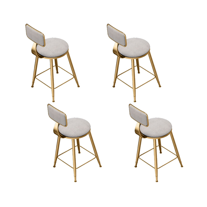 Upholstered Dining Chairs Round Armless Chairs with Metal Base