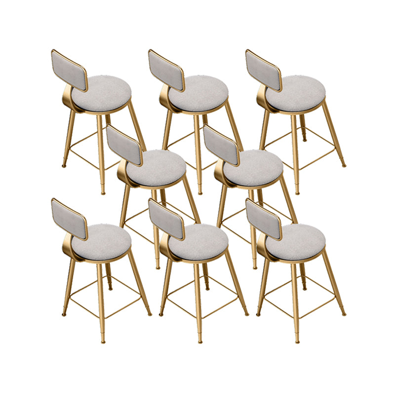 Upholstered Dining Chairs Round Armless Chairs with Metal Base