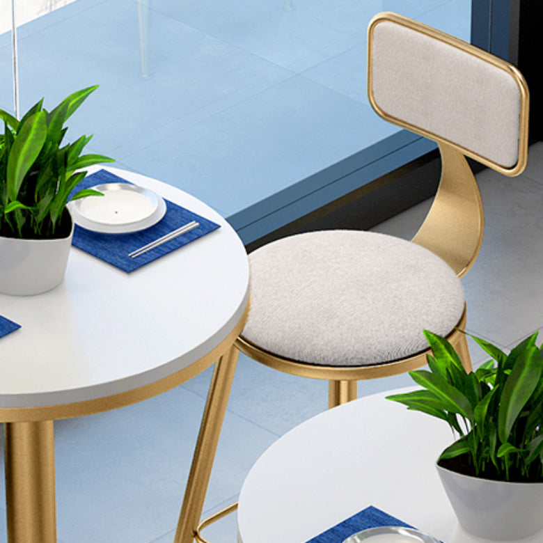 Upholstered Dining Chairs Round Armless Chairs with Metal Base