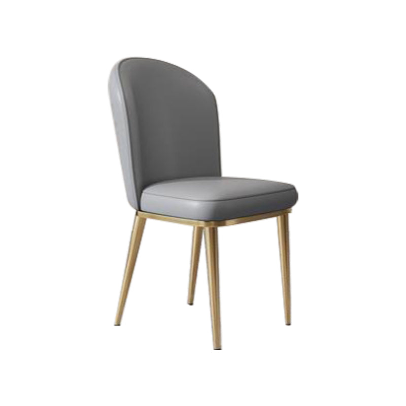 Glam Style Side Chair Leather Gold Frame Dining Chair for Home