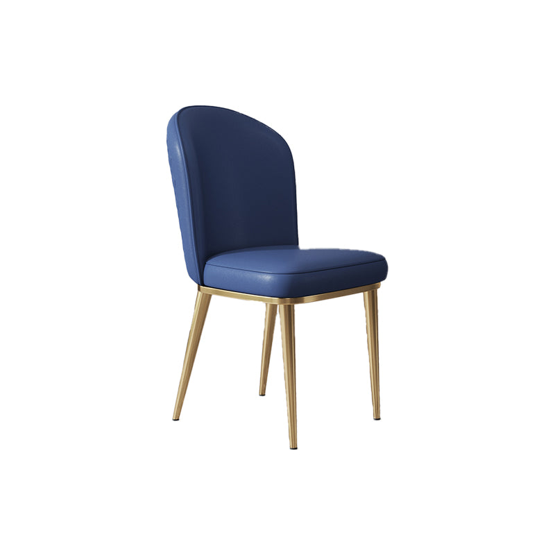 Glam Style Side Chair Leather Gold Frame Dining Chair for Home