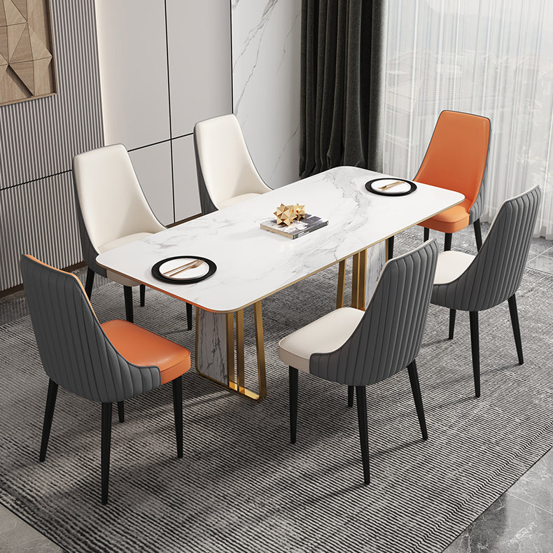 Glam Style Dining Chair Leather Parsons Dining Chair for Home