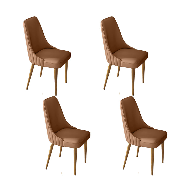 Glam Style Dining Chair Leather Parsons Dining Chair for Home