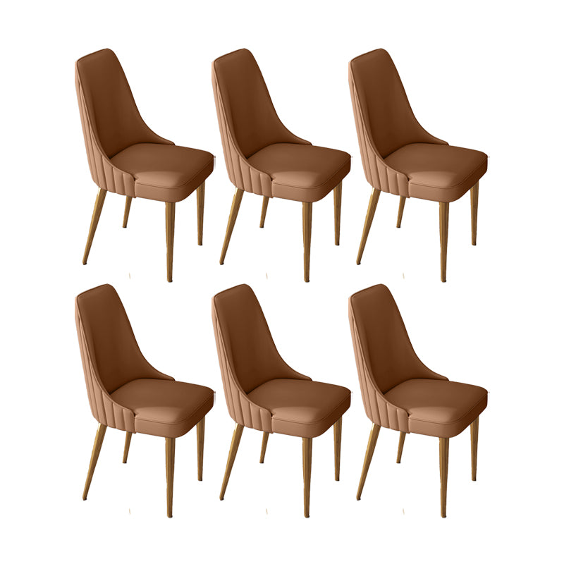 Glam Style Dining Chair Leather Parsons Dining Chair for Home