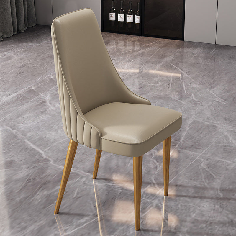 Glam Style Dining Chair Leather Parsons Dining Chair for Home