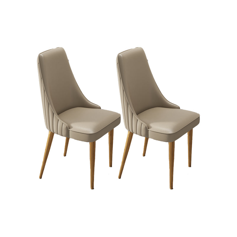 Glam Style Dining Chair Leather Parsons Dining Chair for Home