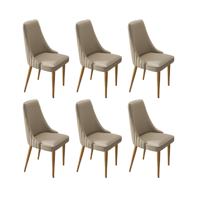 Glam Style Dining Chair Leather Parsons Dining Chair for Home