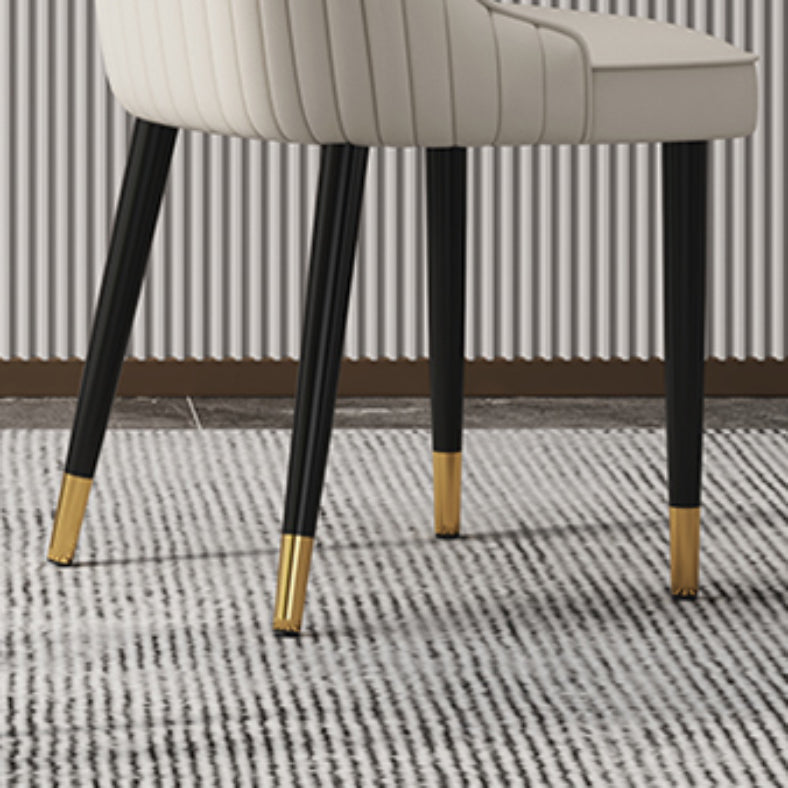 Glam Style Dining Chair Leather Parsons Dining Chair for Home