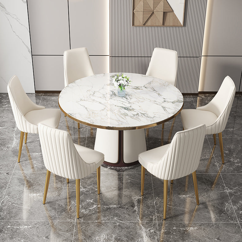 Glam Style Dining Chair Leather Parsons Dining Chair for Home