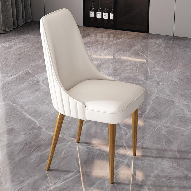 Glam Style Dining Chair Leather Parsons Dining Chair for Home